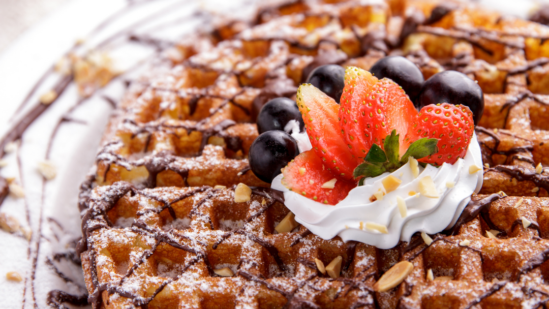 Waffles with Chocolate Drizzle