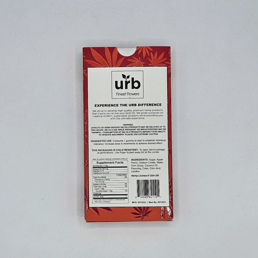 urb Delta 9 THC Vegan Gummies - 10mg 21 AND UP ONLY!