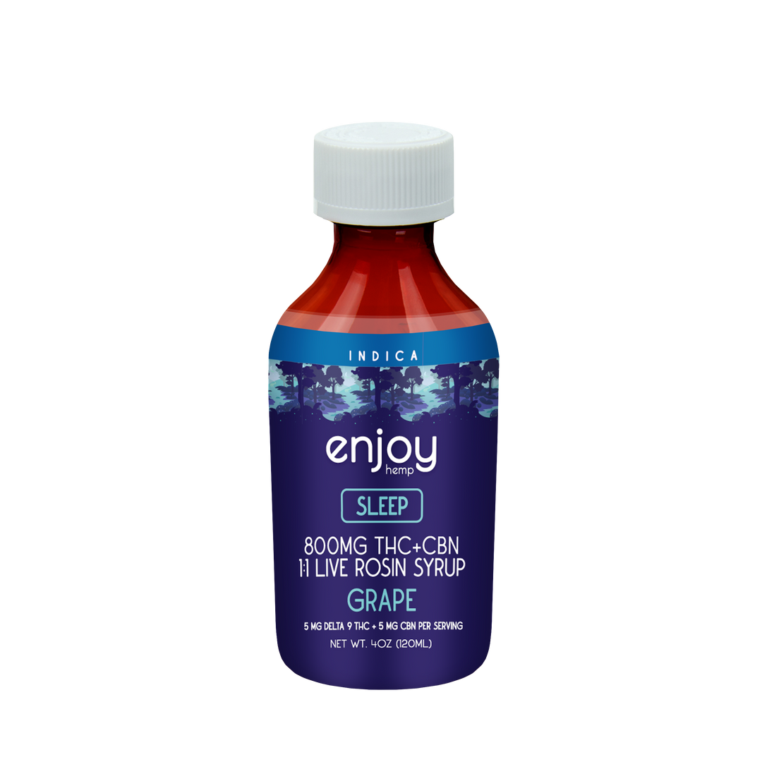 Enjoy SLEEP Delta 9 THC Live Rosin Syrup + CBN 800mg - (Indica) - Grape