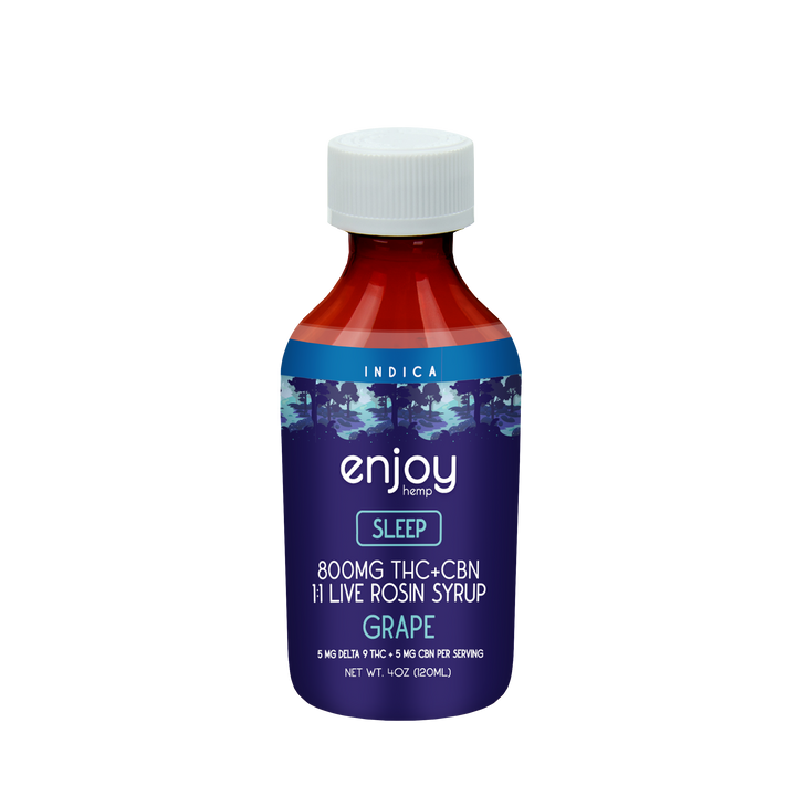 Enjoy SLEEP Delta 9 THC Live Rosin Syrup + CBN 800mg - (Indica) - Grape