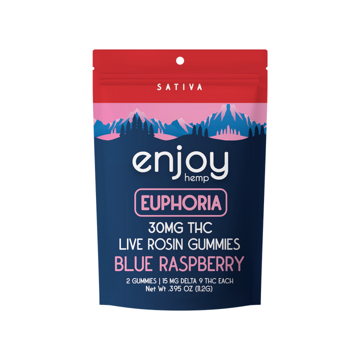 Enjoy Live Rosin Delta 9 THC 30mg Gummies | (Sativa, Indica, Hybrid) - 2 gummies | 15 mg each - Various Flavors