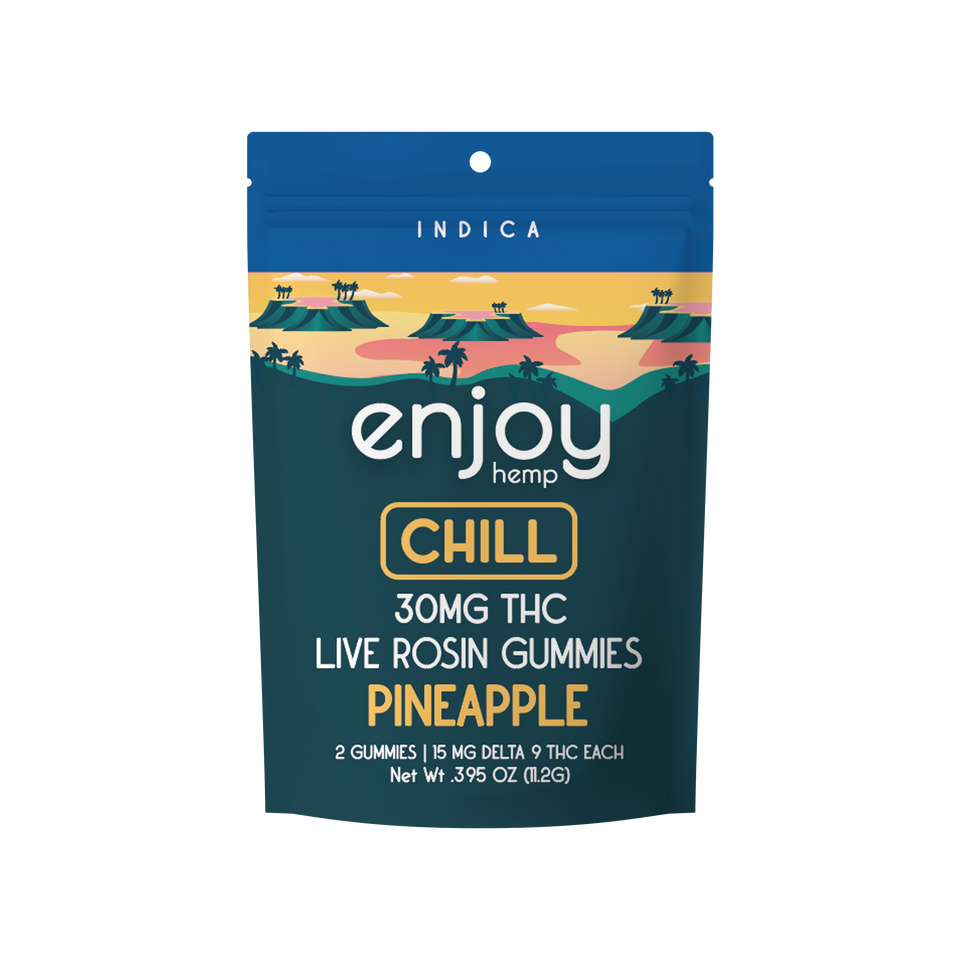 Enjoy Live Rosin Delta 9 THC 30mg Gummies | (Sativa, Indica, Hybrid) - 2 gummies | 15 mg each - Various Flavors