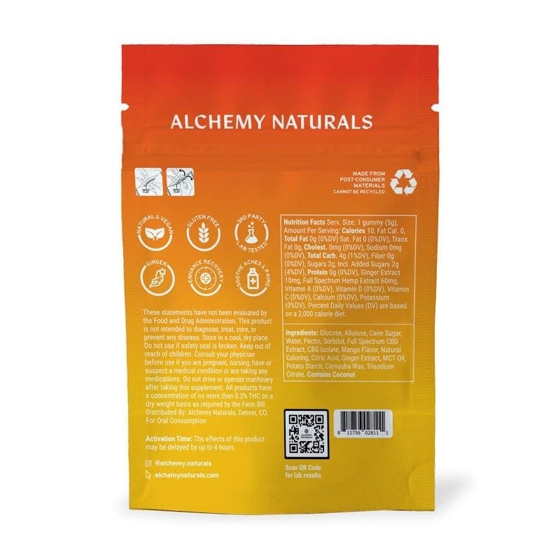 Alchemy PAIN CBD + CBG Gummies 1500mg