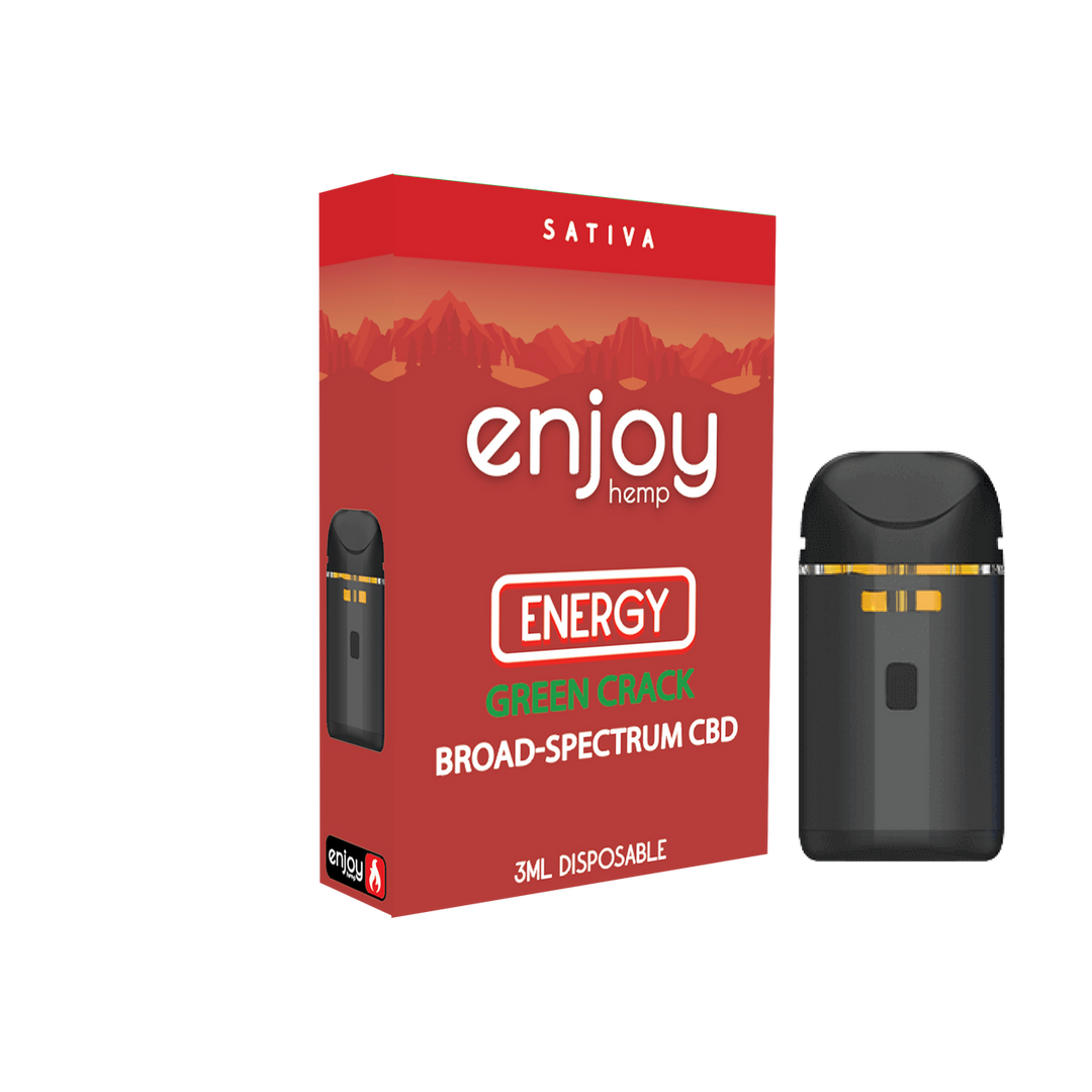 Enjoy Live Rosin Broad-Spectrum CBD 3ml Disposable | Energy - Green Crack (Sativa)