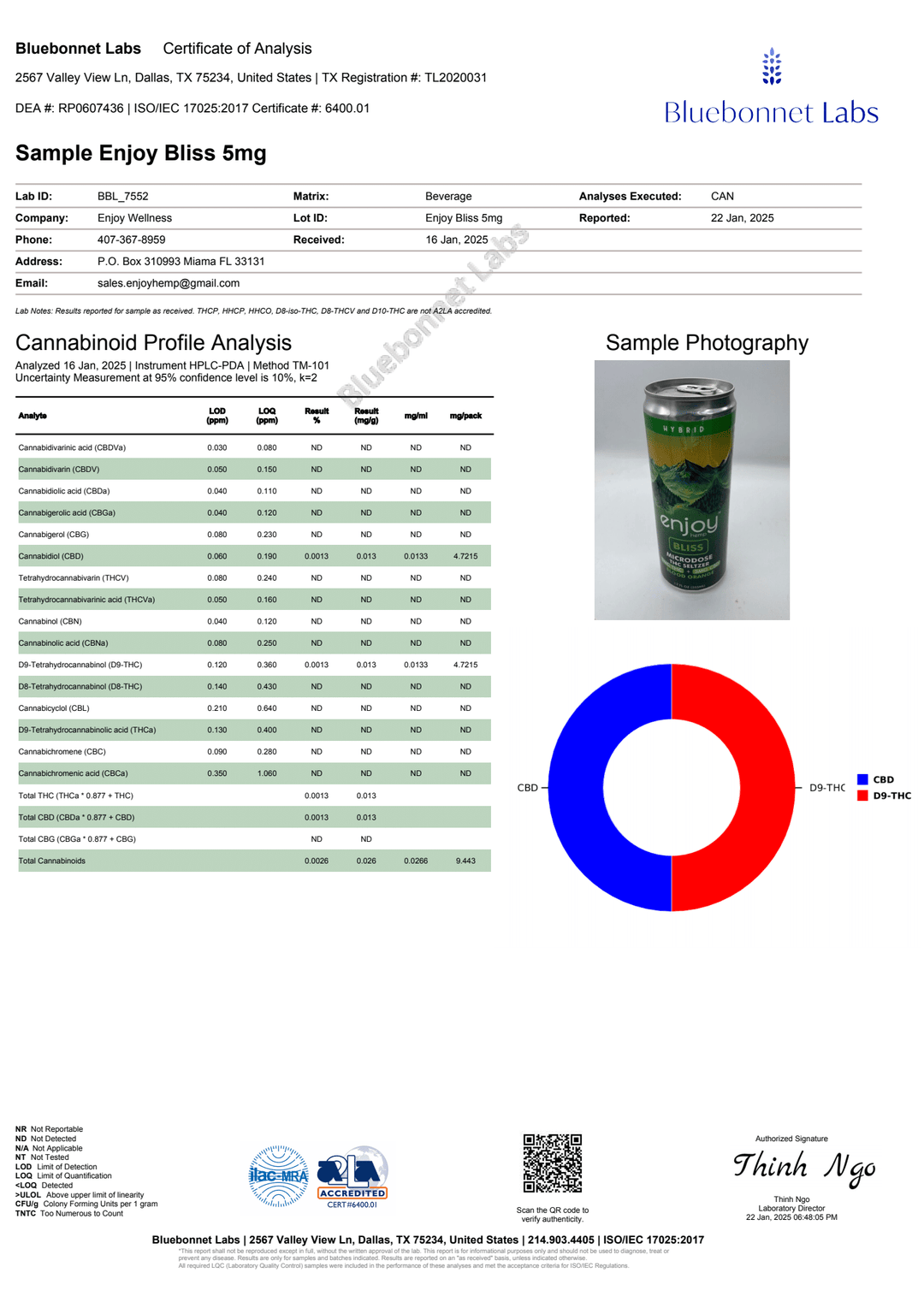 Enjoy Delta 9 THC + CBD Drinks - Bliss Blood Orange (Hybrid)