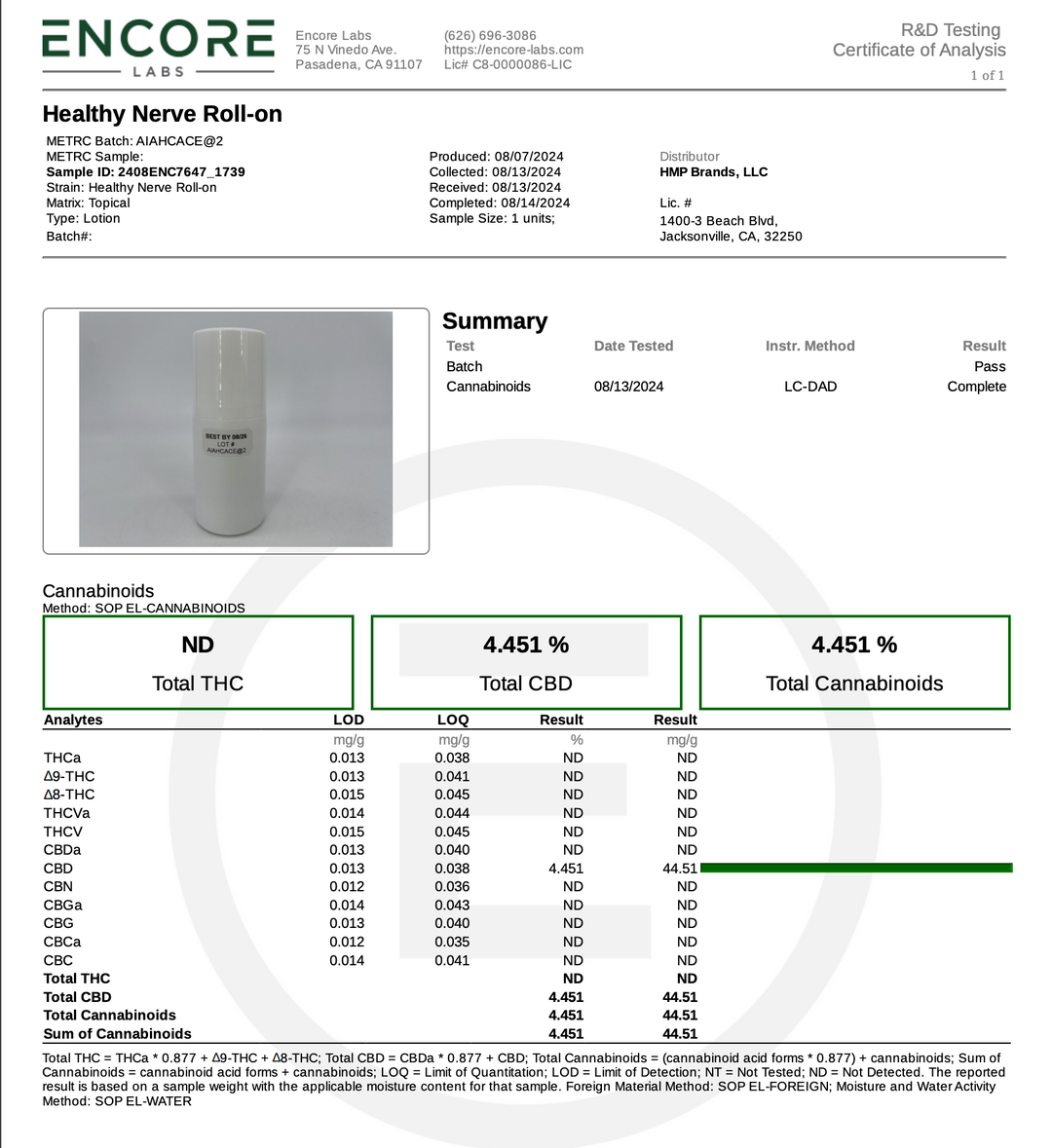 HMP Brands Healthy Nerve Roll-on Relief