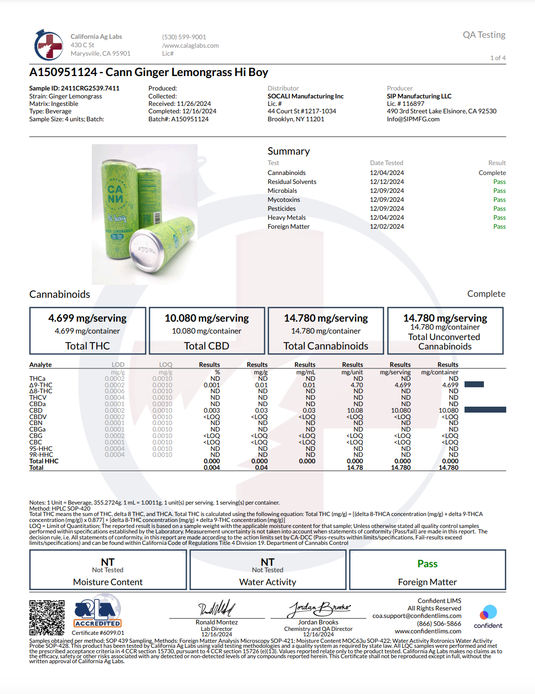 Cann hi boy- 5mg THC + 10mg CBD - 12fl oz - Various Flavors