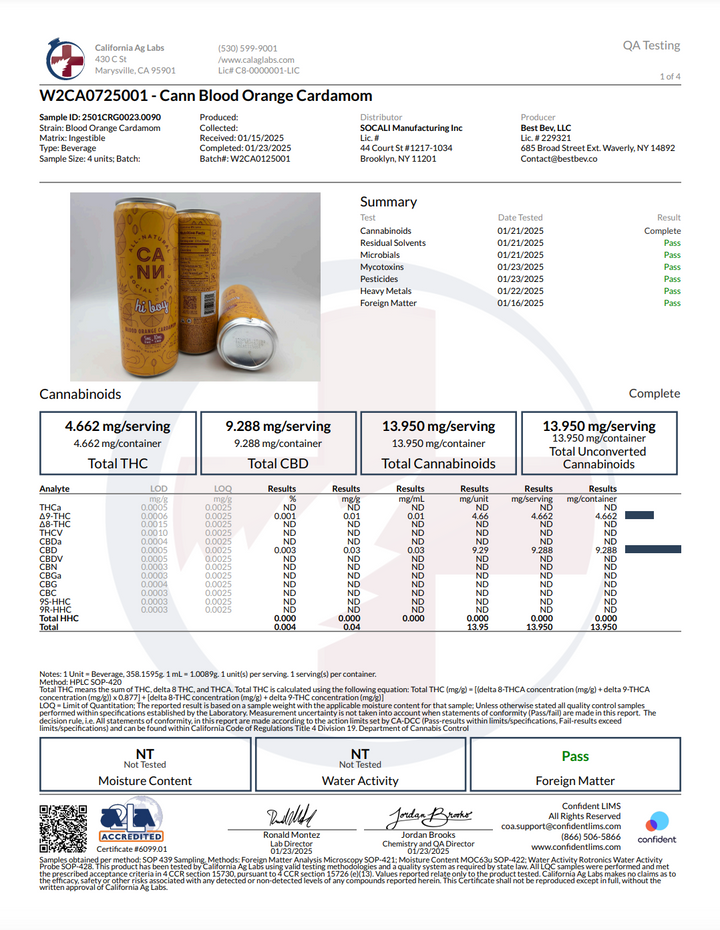 Cann hi boy- 5mg THC + 10mg CBD - 12fl oz - Various Flavors