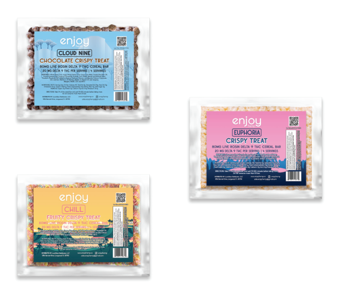 Enjoy Delta 9 THC Live Rosin Cereal Bars 80mg - (Sativa, Indica, Hybrid) - Various Flavors