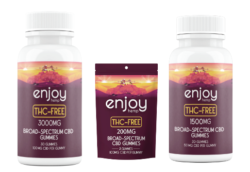 Enjoy THC-Free CBD Gummies - Broad-Spectrum CBD - Various Milligrams