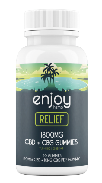 Enjoy Relief Full Spectrum CBD + CBG + Turmeric + Ginseng Gummies - Various Milligrams