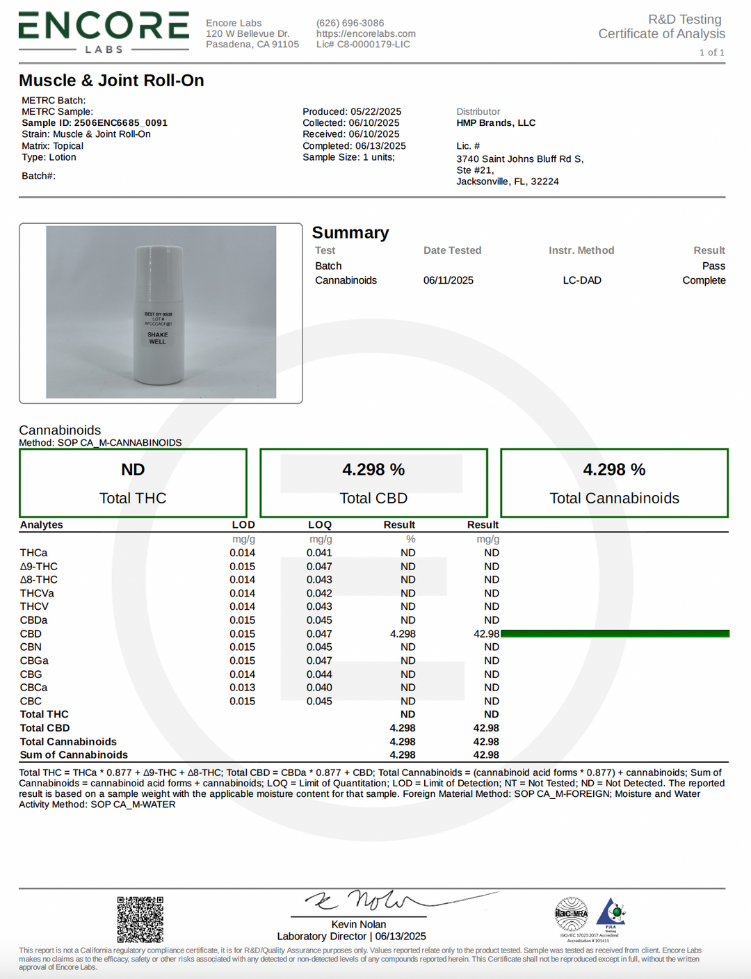 HMP Brands Muscle & Joint Roll-on Relief