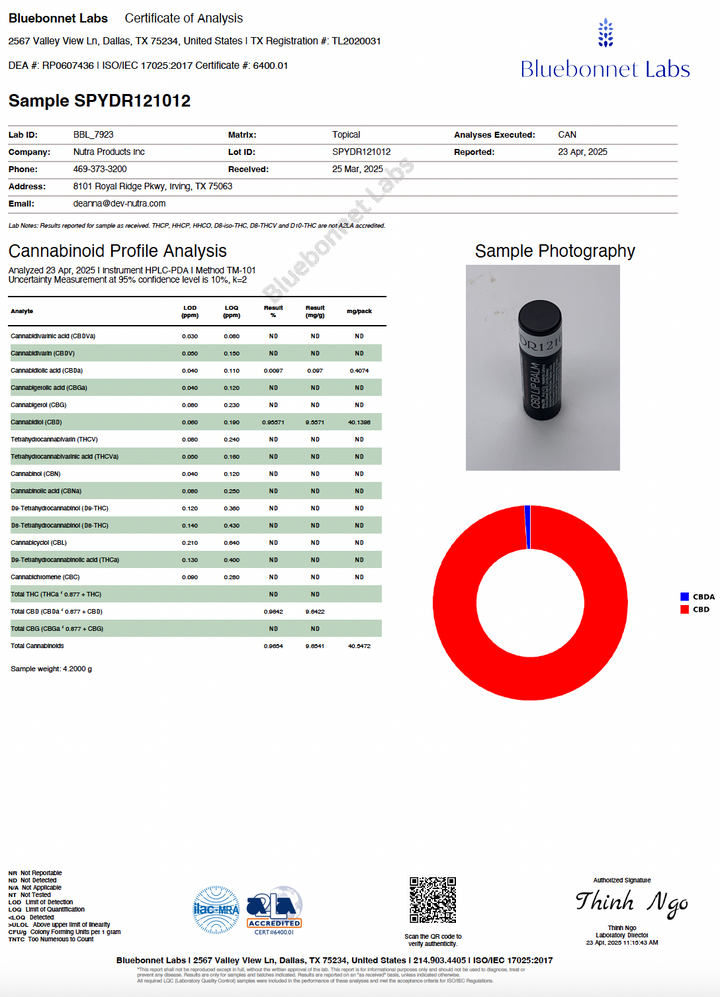 Spyder CBD Lip Balm