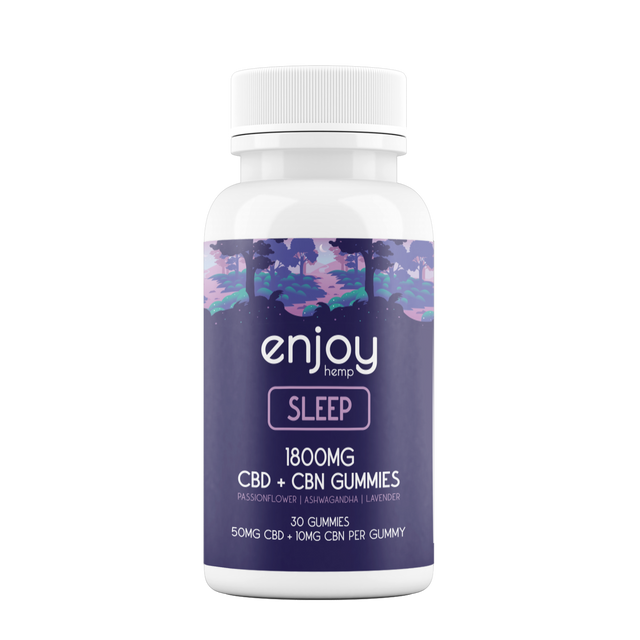 Enjoy Sleep Gummies - 50mg Full Spectrum CBD + CBN + Lavender + Passionflower + Ashwagandha - Various Potencies