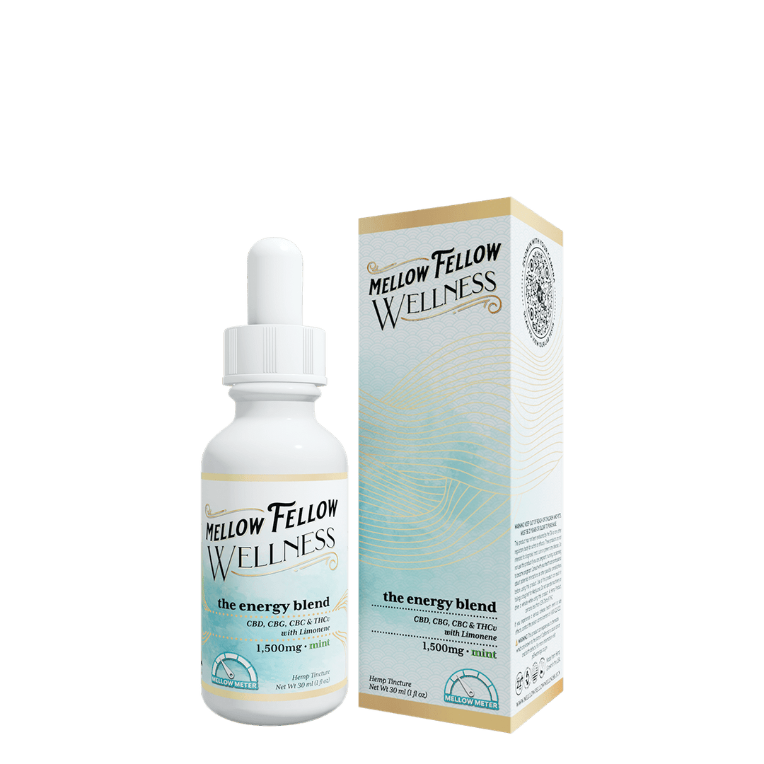 Mellow Fellow Wellness Tincture - 1,500mg Momentum Blend: The Energy Blend - Mint