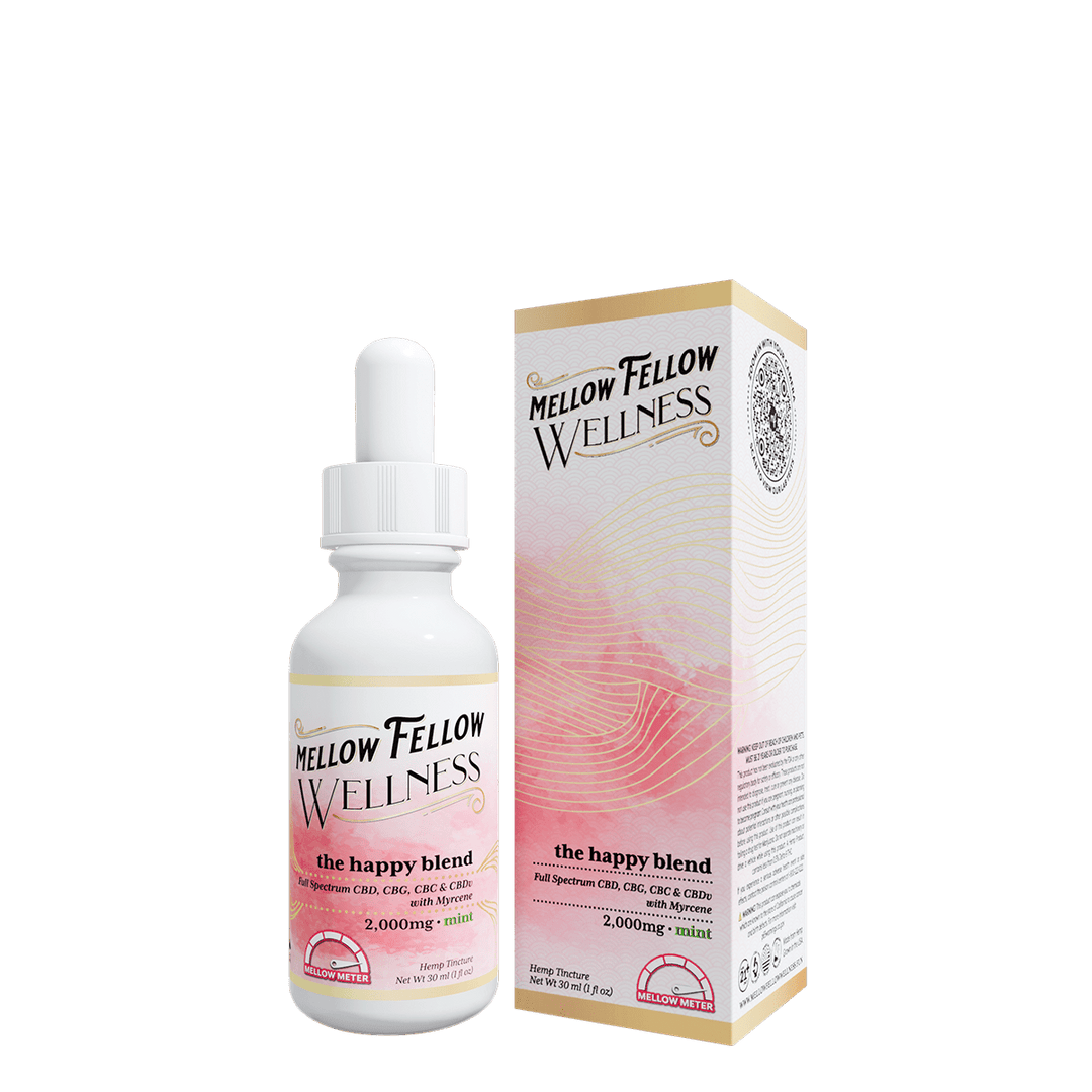 Mellow Fellow Wellness Tincture - 2,000mg Elevate Blend: The Happy Blend - Mint