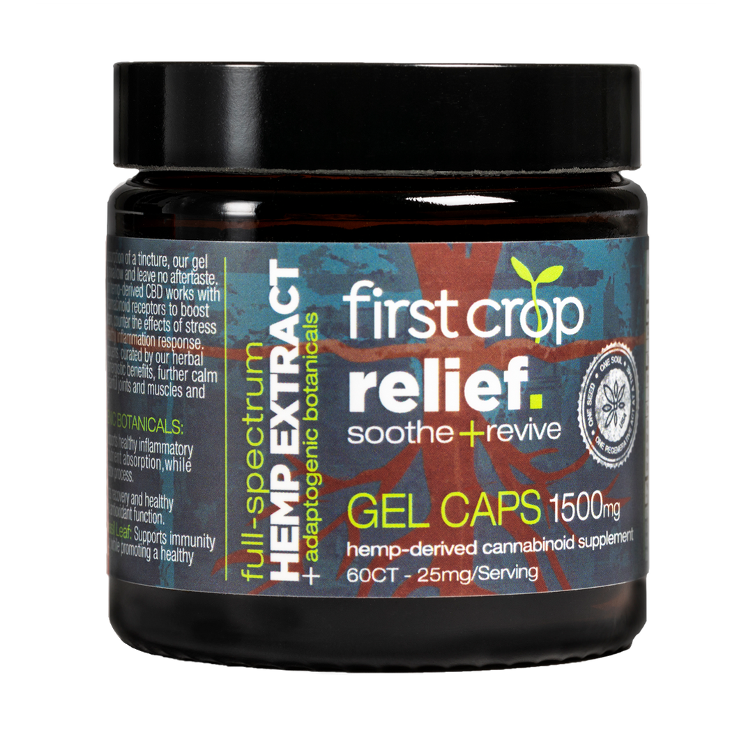 First Crop Full Spectrum Capsules, Relief - 1500mg