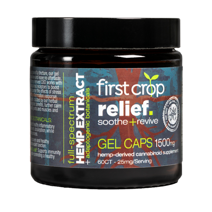 First Crop Full Spectrum Capsules, Relief - 1500mg