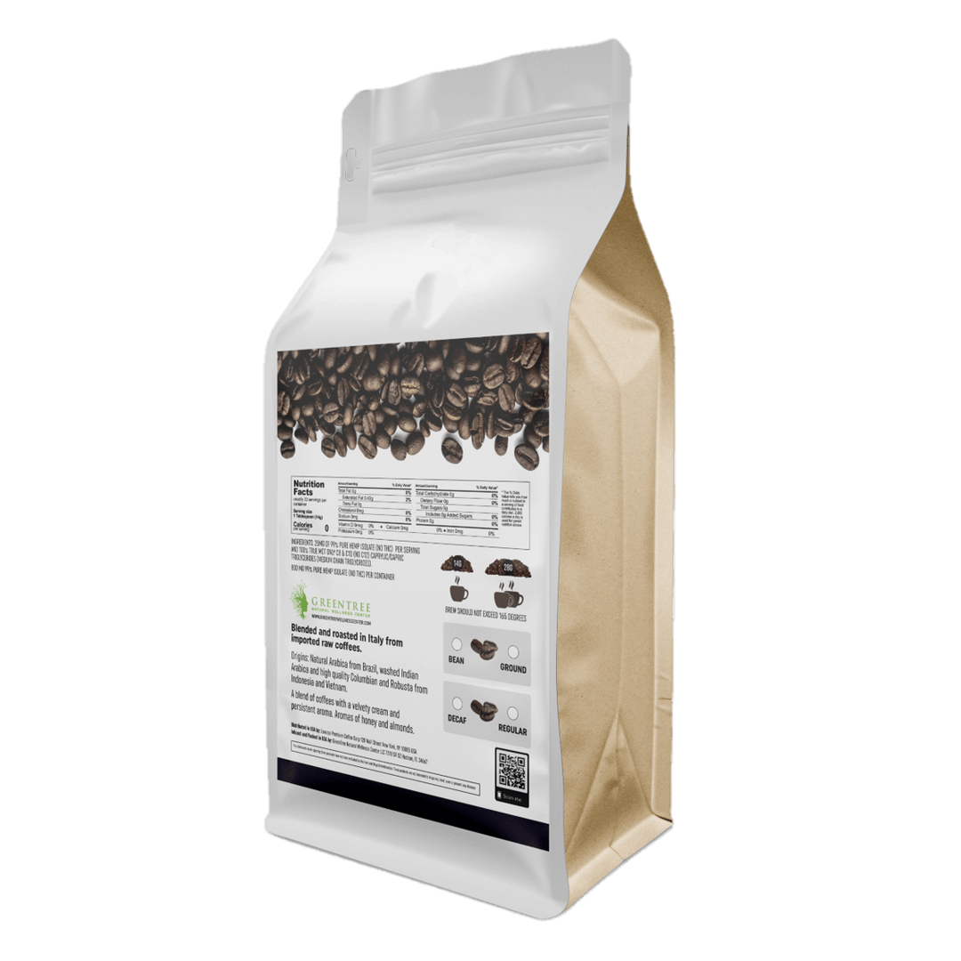 GreenTree Focus Coffee 1/2lb Back View from CBD Emporium