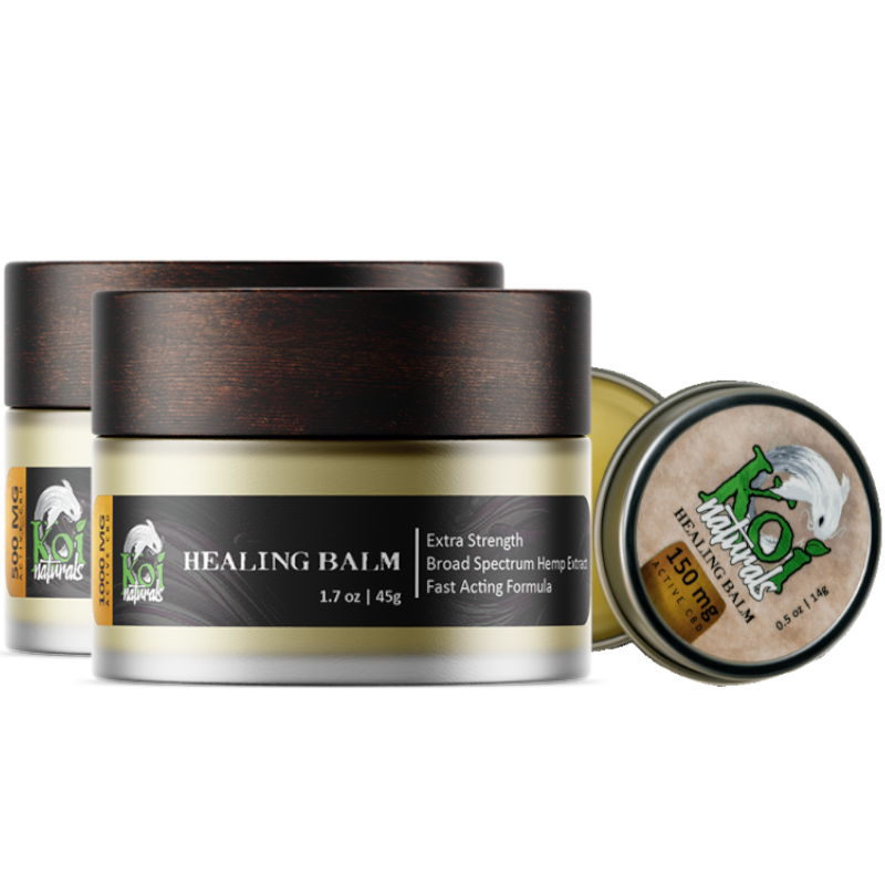 Koi Naturals Broad Spectrum CBD Healing Balm (a Salve) made by Koi CBD sold at CBD Emporium