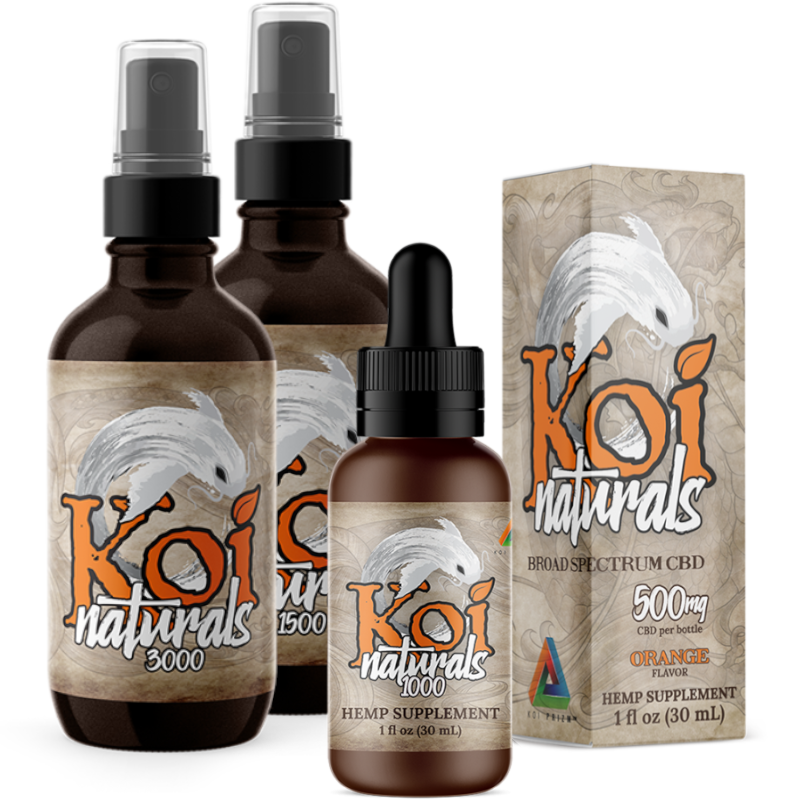 Koi Naturals Broad Spectrum CBD Tincture, Orange (a Tincture) made by Koi CBD sold at CBD Emporium