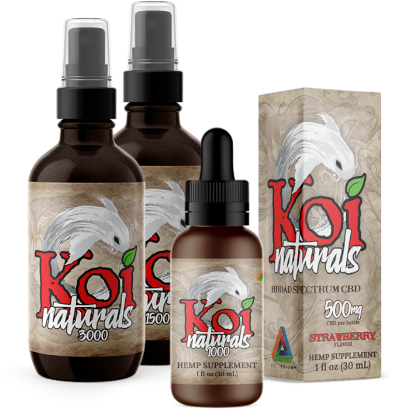 Koi Naturals Broad Spectrum CBD Tincture, Strawberry (a Tincture) made by Koi CBD sold at CBD Emporium