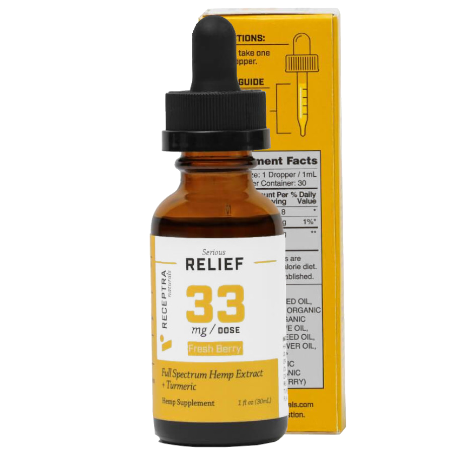 Receptra Naturals Full Spectrum CBD Tincture, Relief 33 - Fresh Berry (a Tincture) made by Receptra Naturals sold at CBD Emporium