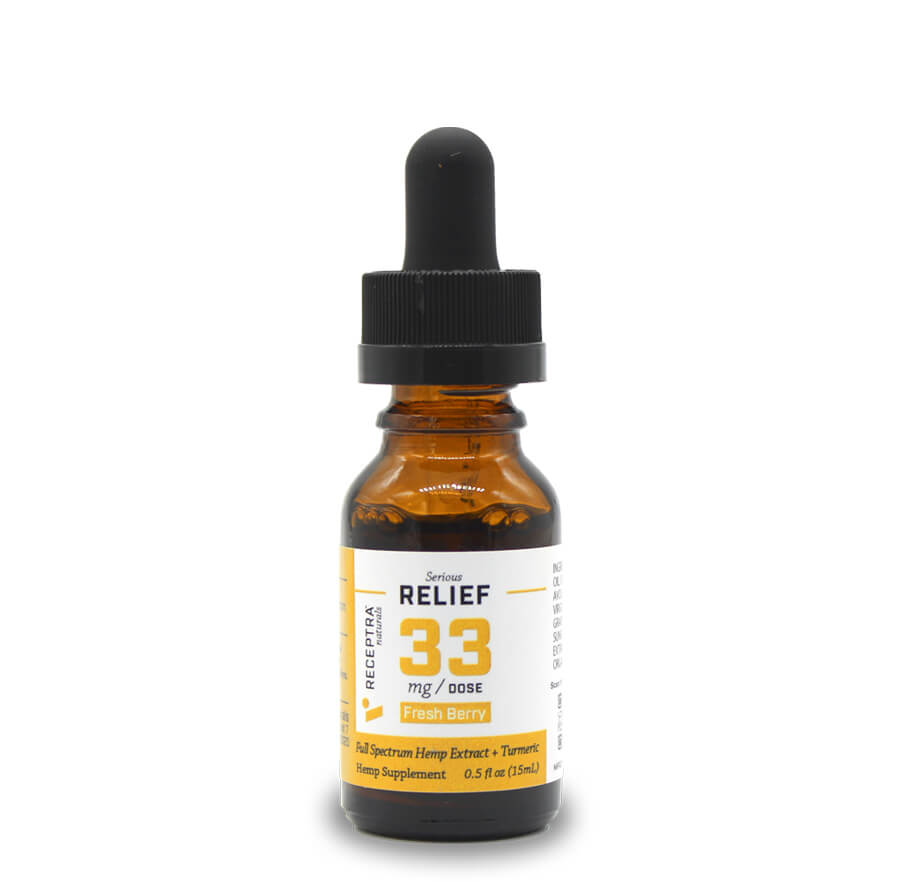 Receptra Naturals Full Spectrum Tincture - Fresh Berry (Relief), 33mg/dose (a Tincture) made by Receptra Naturals sold at CBD Emporium