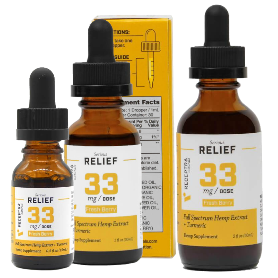 Receptra Naturals Full Spectrum CBD Tincture, Relief 33 - Fresh Berry