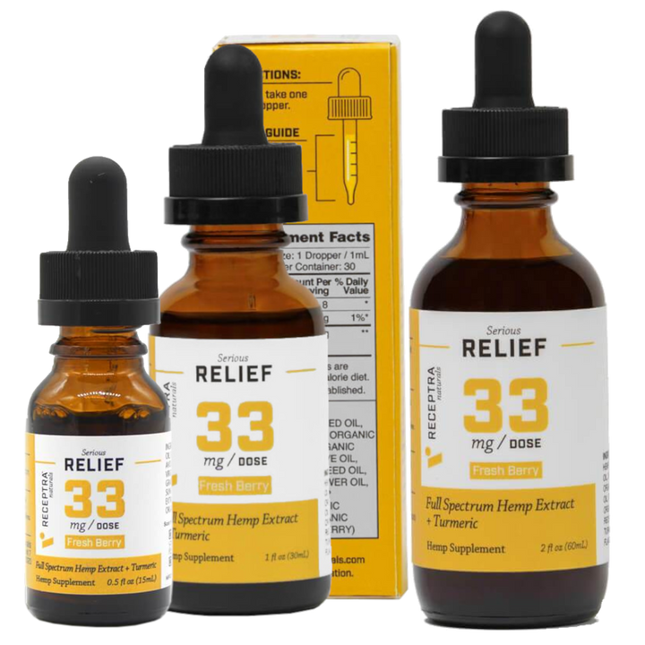 Receptra Naturals Full Spectrum CBD Tincture, Relief 33 - Fresh Berry