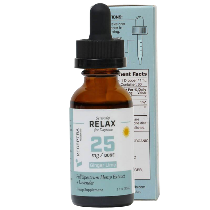 Receptra Naturals Full Spectrum CBD Tincture, Relax 25 - Ginger Lime (a Tincture) made by Receptra Naturals sold at CBD Emporium