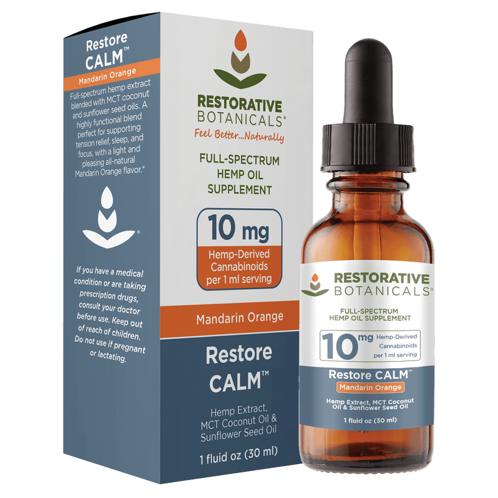 Restorative Botanicals Full-Spectrum CBD CALM Tinctures - 300mg, 1oz (a Tincture) made by Restorative Botanicals sold at CBD Emporium