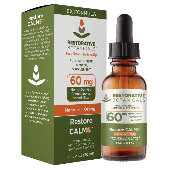 Restorative Botanicals Full-Spectrum CBD CALM6 Tincture - 1800mg, 1oz (a Tincture) made by Restorative Botanicals sold at CBD Emporium