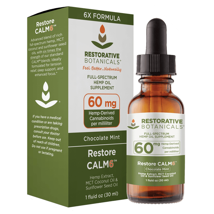 Restorative Botanicals Full-Spectrum CBD CALM6 Tincture - 1800mg, 1oz (a Tincture) made by Restorative Botanicals sold at CBD Emporium