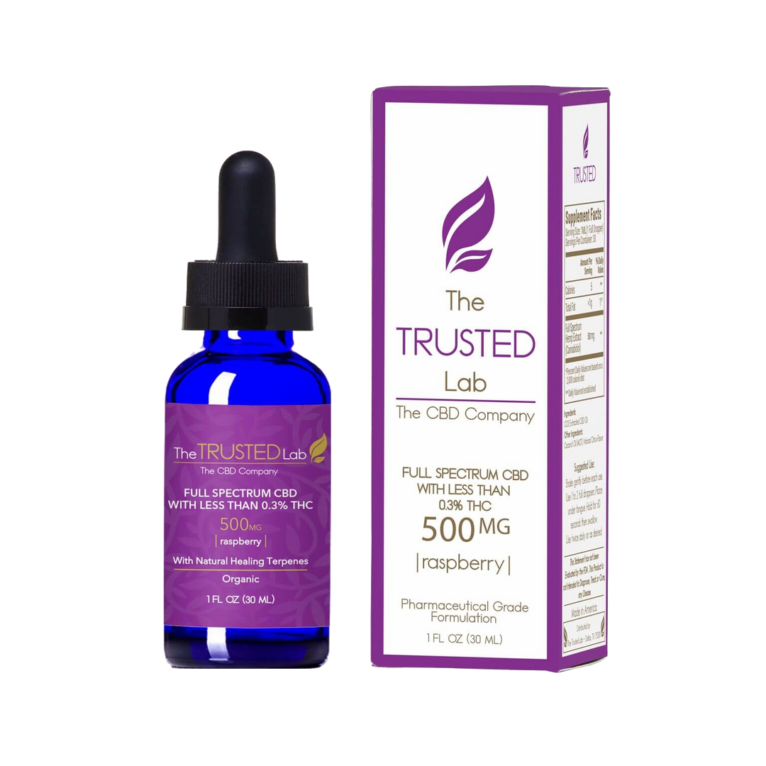 The Trusted Lab Full Spectrum CBD Tincture - Raspberry - CBD Emporium